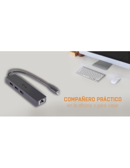 Advance USB-C Slim Passive HUB 3 Port + Gigabit Ethernet Adapter