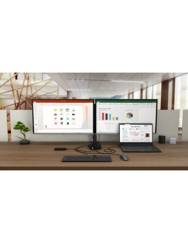 USB-C HDMI DP Docking Station with Power Delivery 100 W + Universal Charger 100 W