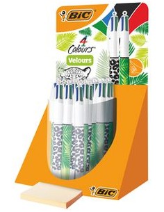 Exp 30 boligrafos bic 4 colores velour punta 1mm