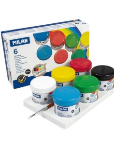 ESTUCHE 6 BOTES TEMPERA MILAN 40ML COLORES SURTIDOS