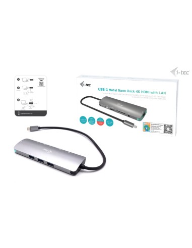 Metal USB-C Nano Docking Station 4K HDMI LAN + Power Delivery 100 W