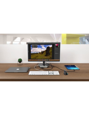 Metal USB-C Travel Nano Dock HDMI/VGA with LAN + Power Delivery 100 W