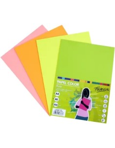 Paquete a4 100h 80g 5 colores fluor surtidos fabrisa