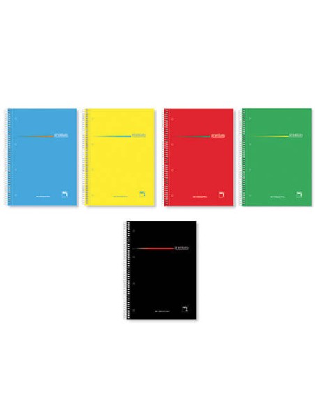 CUADERNO SERIE PREMIUM TAPA EXTRA DURA 70 GRS. A-4 (210X297MM.) MICROPERFORADO 160 HOJAS CUADRÍCULA 5X5 + GRECA SURTIDO PACSA - 