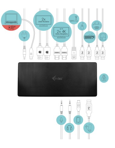 USB-C Quattro Display Docking Station with Power Delivery 85 W