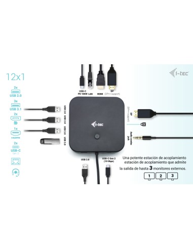 USB-C HDMI Dual DP Docking Station with Power Delivery 100 W