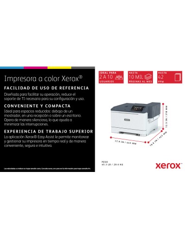 C410 A4 40 ppm Impresora a doble cara PS3 PCL5e/6 2 bandejas 251 hojas