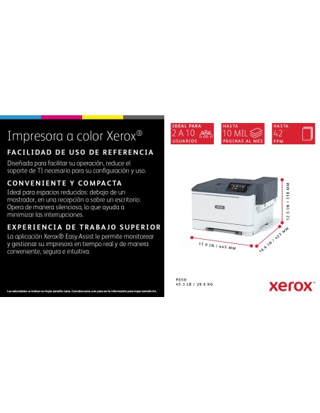 C410 A4 40 ppm Impresora a doble cara PS3 PCL5e/6 2 bandejas 251 hojas