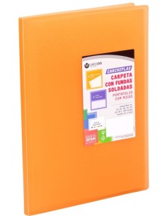 Carpeta 40 fundas soldadas a4 tapa flexible color naranja carchiplas