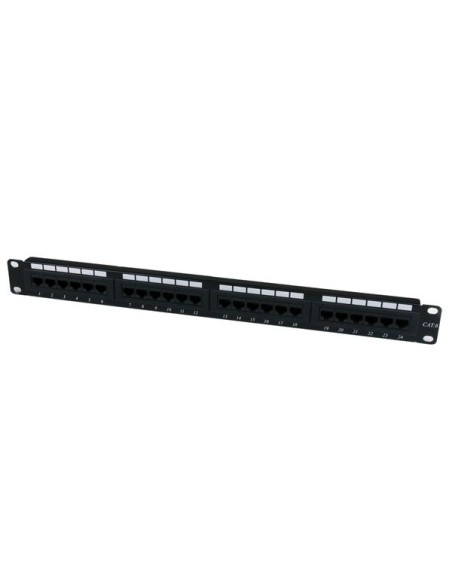 Panel de Parcheo 1U Cat6 110 con 24 Puertos para Montaje en Rack