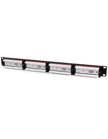 Panel de Parcheo 1U Cat6 110 con 24 Puertos para Montaje en Rack