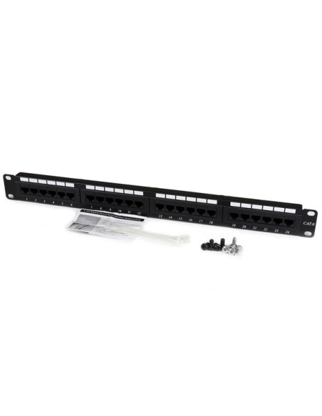 Panel de Parcheo 1U Cat6 110 con 24 Puertos para Montaje en Rack