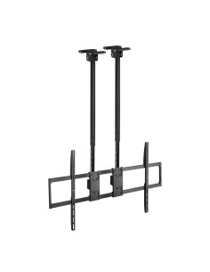 Soporte de Techo Extensible con doble mástil para Pantallas 60-120", Negro