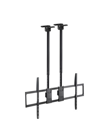 Soporte de Techo Extensible con doble mástil para Pantallas 60-120", Negro