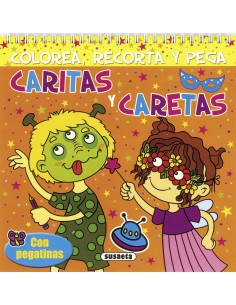 Caritas y caretas Colorea recorta y pega