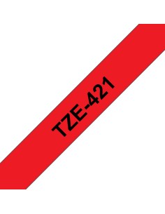 TZE-421 cinta para impresora de etiquetas Negro sobre rojo