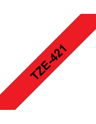 TZE-421 cinta para impresora de etiquetas Negro sobre rojo