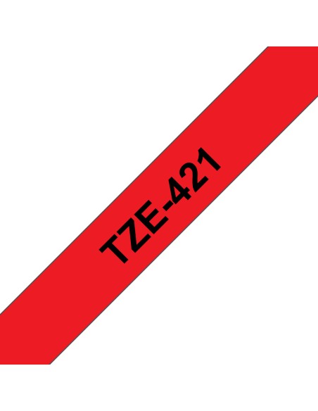 TZE-421 cinta para impresora de etiquetas Negro sobre rojo