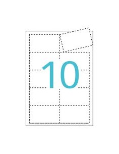 C 10 hojas tarjetas visita 90x508cm microperforadas 200 gramos cantos rectos
