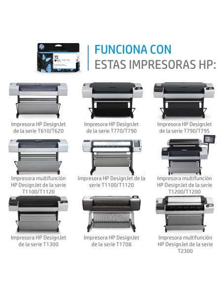 Cartucho de tinta DesignJet 72 negro mate de 130 ml