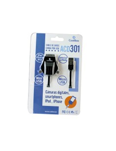 ACD 301 cable USB 1 m microUSB/miniUSB/Apple iPhone Negro