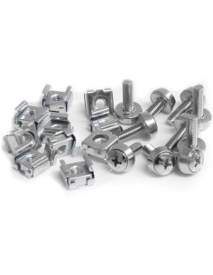 Paquete de 50 Tornillos y Tuercas Enjauladas Cage Nuts M5 para Rack Armario Servidores 2