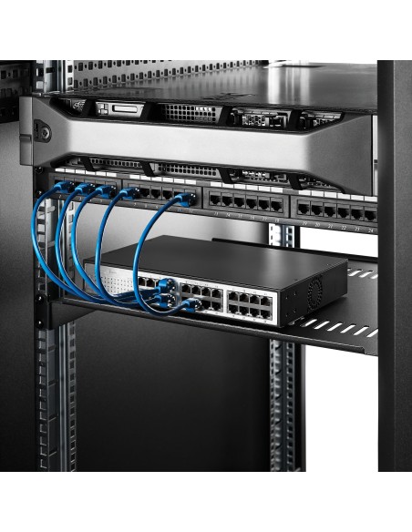 Bandeja Estante Ventilado de 1U para Armario Rack de Servidores de 19 Pulgadas - de 16 Pulgadas de Profundidad - de Acero de Se