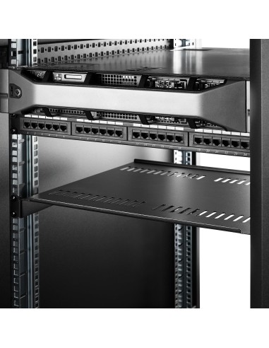 Bandeja Estante Ventilado de 1U para Armario Rack de Servidores de 19 Pulgadas - de 16 Pulgadas de Profundidad - de Acero de Se