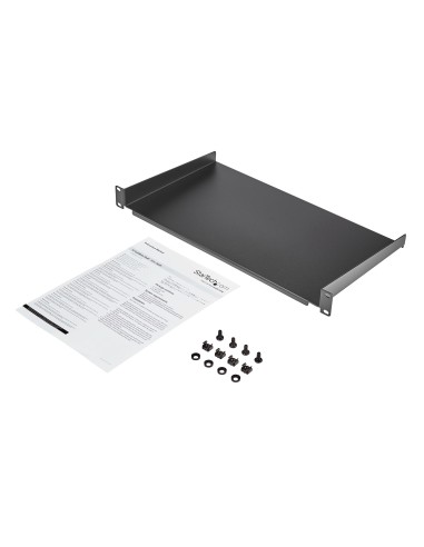 Bandeja Estante de 1U para Armario Rack de Servidores - de 10 Pulgadas (254mm) de Profundidad - en Acero de Servicio Pesado - c