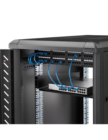 Estante Bandeja 2U 22in (558,8mm) de Profundidad Fija para Armario Rack Universal de Servidores - de Acero de Servicio Pesado -