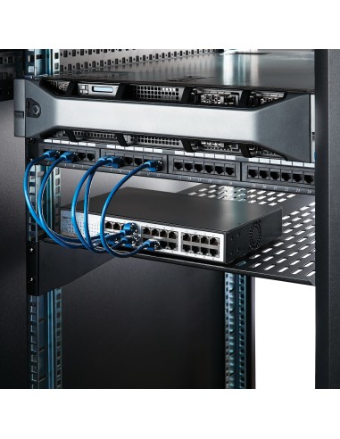Estante Bandeja Ventilado para Armario Rack Universal Servidores 2U 22in Profundidad Fija - 22kg