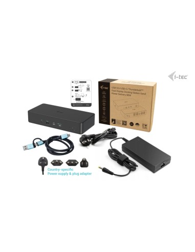 USB 3.0 / USB-C / Thunderbolt 3 Professional Dual 4K Display Docking Station Generation 2 + Power Delivery 100W
