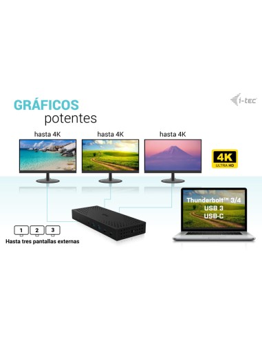 USB 3.0 / USB-C / Thunderbolt, 3x 4K Docking Station Gen 2 + Power Delivery 100W