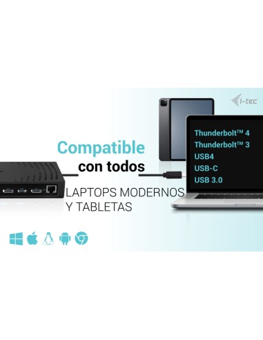 USB 3.0 / USB-C / Thunderbolt, 3x 4K Docking Station Gen 2 + Power Delivery 100W