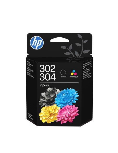 Paquete combinado de 2 cartuchos de tinta negra/tricolor 302/304