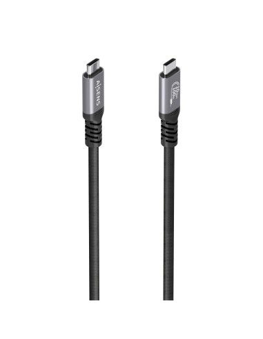 Cable USB 3.2 Gen2 Aluminio 10Gbps 8K@30Hz 5A 100W E-Mark, Tipo USB-C/M-USB-C/M, Negro, 4.0m