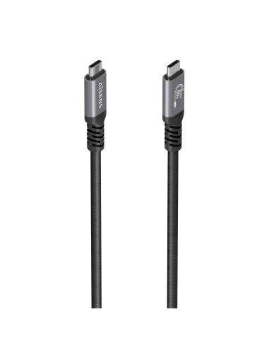 Cable USB 3.2 Gen1 Aluminio 5Gbps 4K@60Hz 3A 60W E-Mark, Tipo USB-C/M-USB-C/M, Negro, 10M