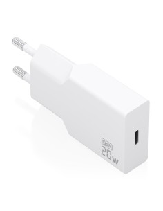 Cargador Ultra Delgado GaN 20W, 1xUSB-C PD3.0, Blanco
