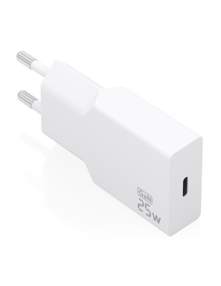 Cargador Ultra Delgado GaN 25W, 1xUSB-C PD3.0, Blanco