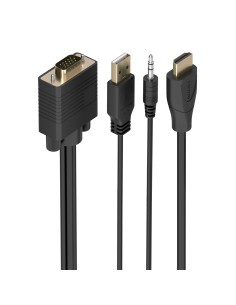Cable Conversor SVGA+Audio a HDMI, SVGA/M+Jack 3.5/M+USB-A/M-HDMI A/M, Negro, 2.0m