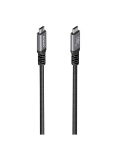 Cable USB4 Gen3x2 Aluminio 40Gbps 8K@60Hz 5A 48V 240W E-Mark, Tipo USB-C/M-USB-C/M, Negro, 1.5m