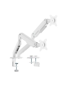 Soporte de Mesa Eco Contrapeso Giratorio e Inclinable para Monitor/TV 9kg (3 PIVOTES, 2 BRAZOS) de 17-32, Blanco