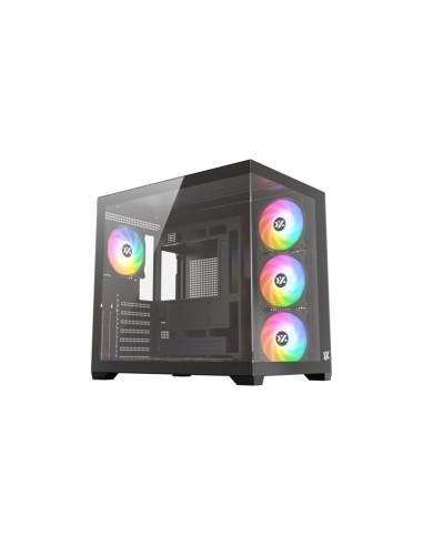 TESSERACT X 50, Caja Panorámica de Doble Cámara con Cristal Templado, 6 Ventiladores A-RGB de 120 mm, USB 3.0,ATX, Negra