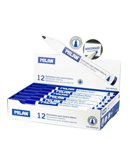 MILAN ROTULADOR PIZARRA-BLANCA PUNTA REDONDA AZUL -12U-