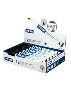 MILAN ROTULADOR PIZARRA-BLANCA PUNTA REDONDA NEGRO -12U-