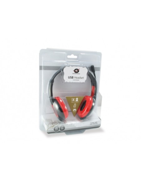 CCHATSTARU2R auricular y casco Auriculares Alámbrico Diadema Llamadas/Música USB tipo A Rojo
