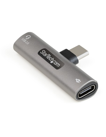 Adaptador de Audio y Carga USB-C - Adaptador de Audio USB Tipo C con USB-C para Auriculares con Micrófono y Pass Through de 60W
