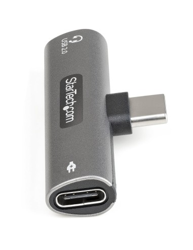 Adaptador de Audio y Carga USB-C - Adaptador de Audio USB Tipo C con USB-C para Auriculares con Micrófono y Pass Through de 60W