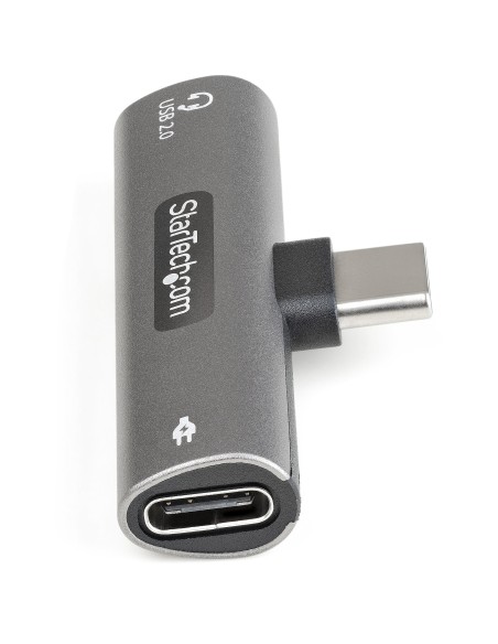 Adaptador de Audio y Carga USB-C - Adaptador de Audio USB Tipo C con USB-C para Auriculares con Micrófono y Pass Through de 60W