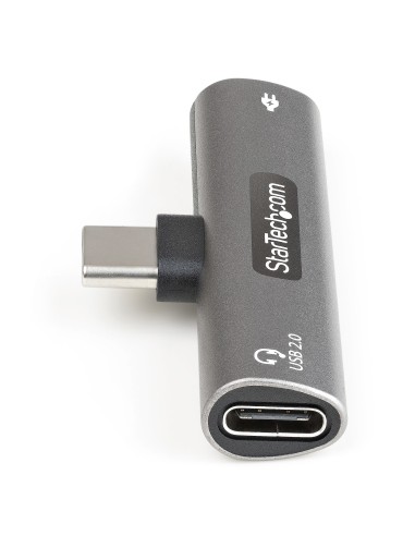 Adaptador de Audio y Carga USB-C - Adaptador de Audio USB Tipo C con USB-C para Auriculares con Micrófono y Pass Through de 60W